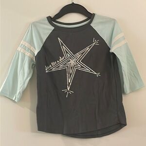 Youth L/10 gray and blue shirt